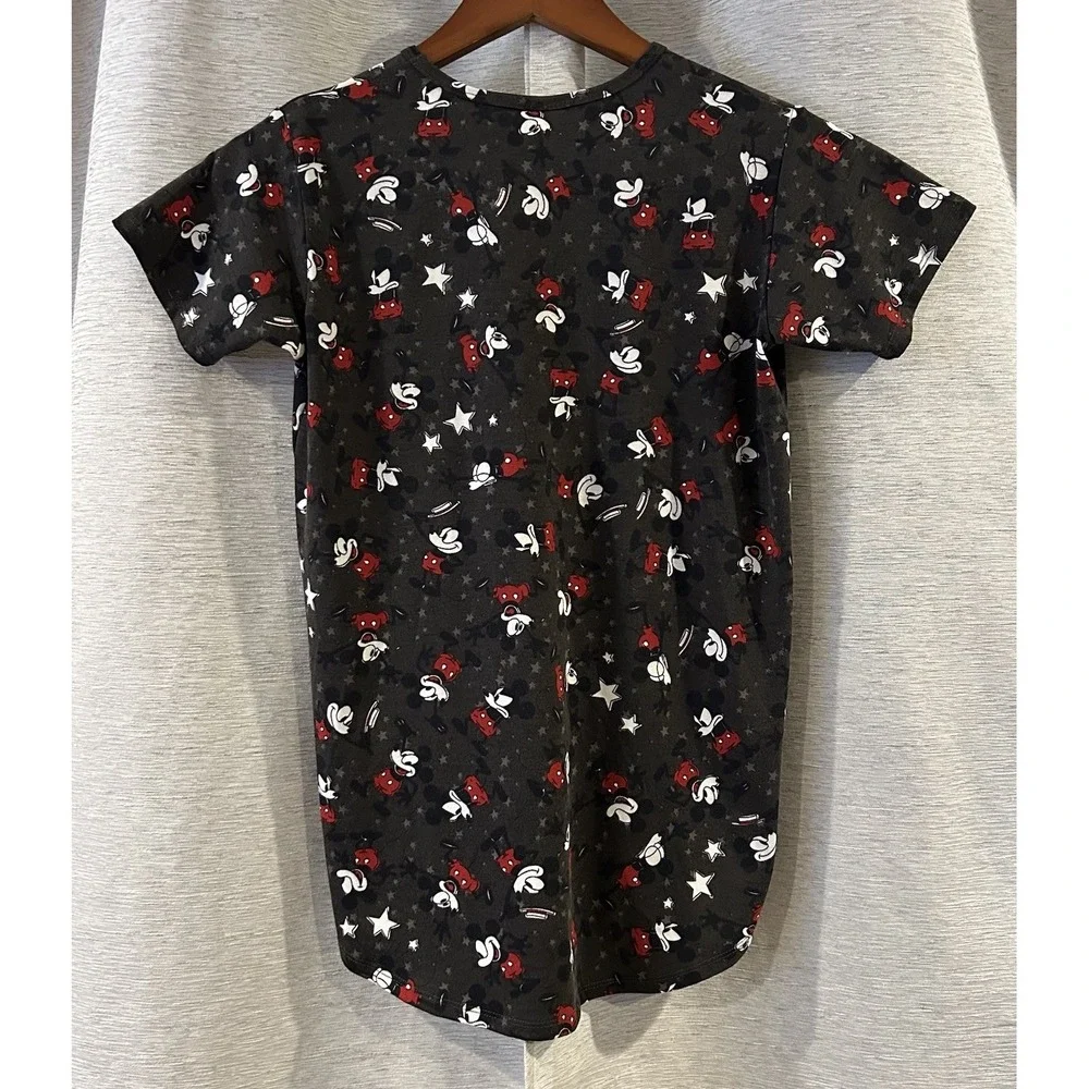 Lularoe Mickey Mouse Blue Shirt Kids Size 10 Stars Long Tunic Short‎ Sleeve